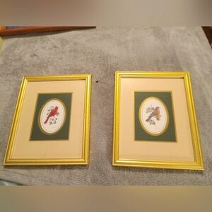 Vintage Print By KATHY SEEK Feathered Friends Cardinal Bird 11”x9" 1994